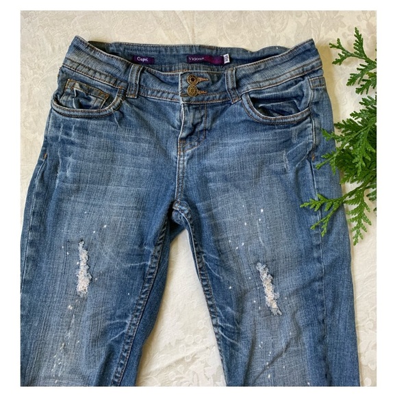 Vigoss Collection Shorts Denim Capri Shorts Distressed cropped jeans Size 6 - Picture 8 of 8
